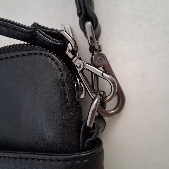 Matt & Nat/ WHILEM Black Vegan Leather Hobo Bag/ 2 Straps - Picture 12 of 16